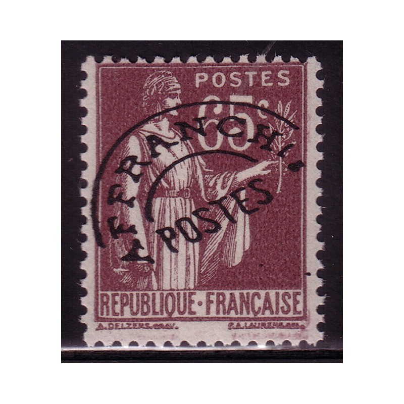 PREO No073 - TYPE PAIX 65c VIOLET BRUN - NEUF SANS TRACE COTE 180€