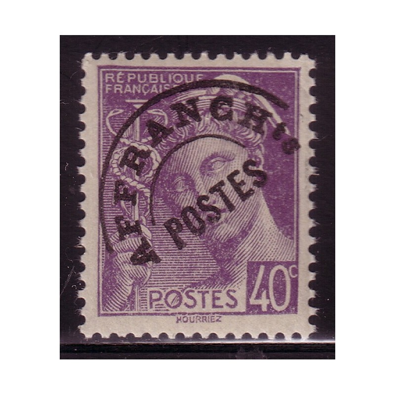 PREO No080 - MERCURE 40c VIOLET - SANS TRACE DE CHARNIERE.