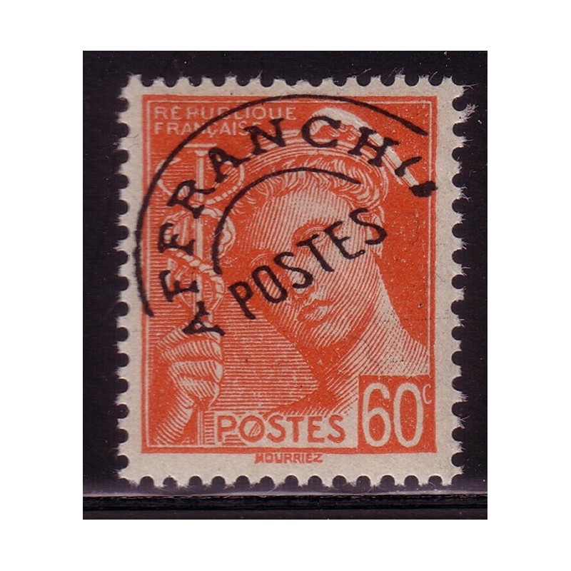 PREO No083 - MERCURE 60c ROUGE ORANGE - NEUF SANS TRACE DE CHARNIERE.