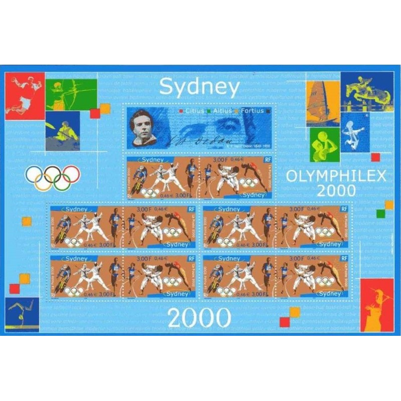 BLOC FEUILLET No0031A -OLYMPHILEX 2000 - JEUX OLYMPIQUE DE SYDNEY.