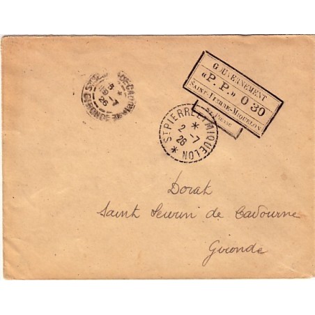 SAINT PIERRE ET MIQUELON-CACHET PROVISOIRE DE PORT PAYE.