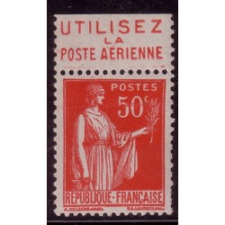 No0283 - TYPE PAIX - 50c AVEC BANDE PUB UTILISEZ LA POSTE AERIENNE..