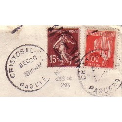 SEMEUSE - TYPE PAIX - CACHET DUPLEIX CRISTOBAL CZ PAQUEBOT - LETTRE DE PANAMA.