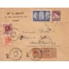 ALGERIE - ALGER RP - GRAND CHIFFE 2 DU NUMERO DE L'AGENT DE SERVICE - LETTRE RECOMMANDEE POUR SECTEUR POSTAL 77.