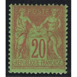 No096 - 20c SAGE BRIQUE SUR VERT - NEUF AVEC GOMME INTACTE - (R).
