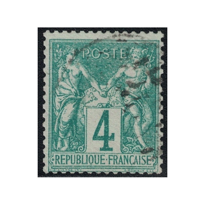 No063 - SAGE 4c VERT - OBLITERE - COTE 100€ (R).