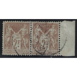 No105 - SAGE - 2F BISTRE EN PAIRE BORD DE FEUILLE - COTE 130€ (R)