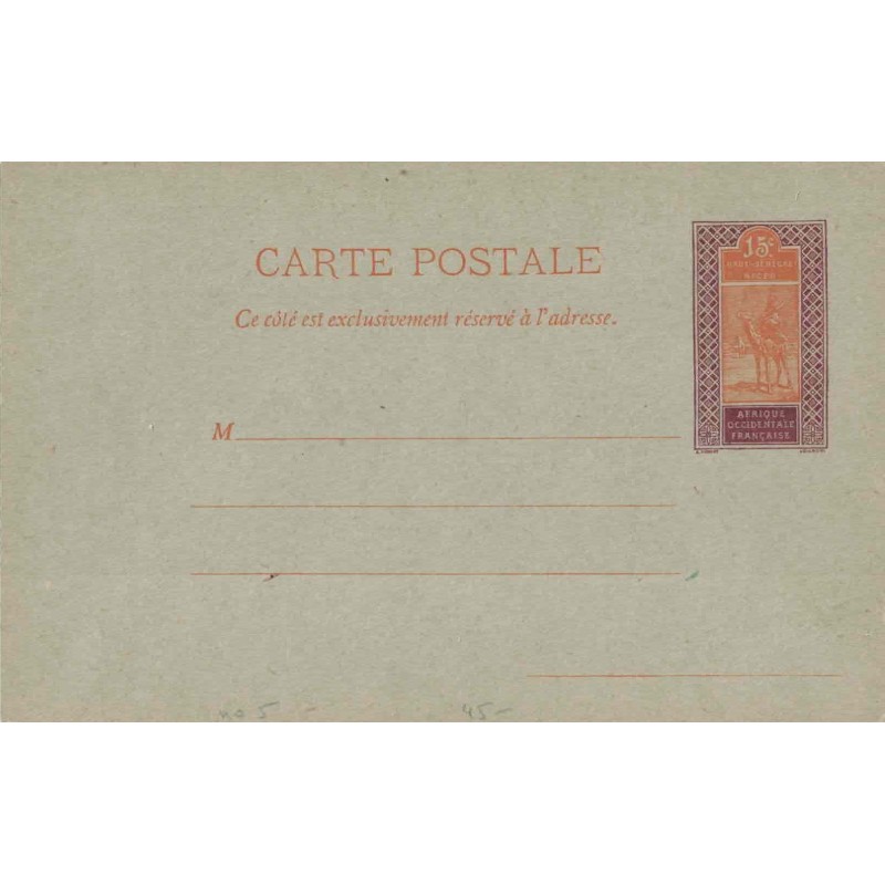 HAUT-SENEGAL NIGER - ENTIER POSTAL NEUF 15c.