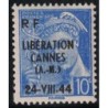 LIBERATION - ALPES MARITIMES - CANNES - 10c MERCURE - SURCHARGE LIBERATION CANNES 24 VII 44 - NEUF SANS TRACE DE CHARNIERE.