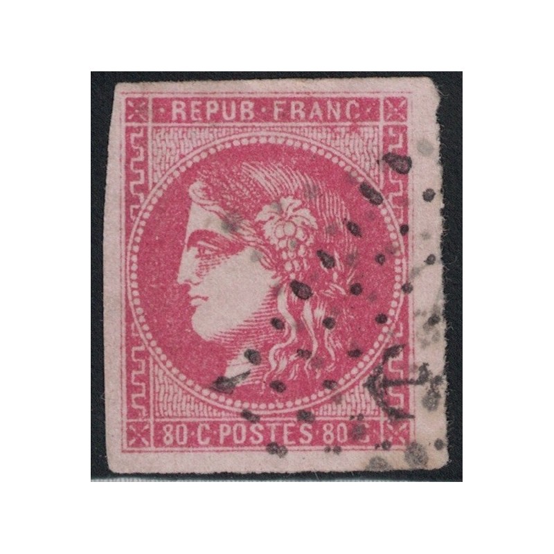 No049 - 80c ROSE - BORDEAUX - OBLITERATION ANCRE.