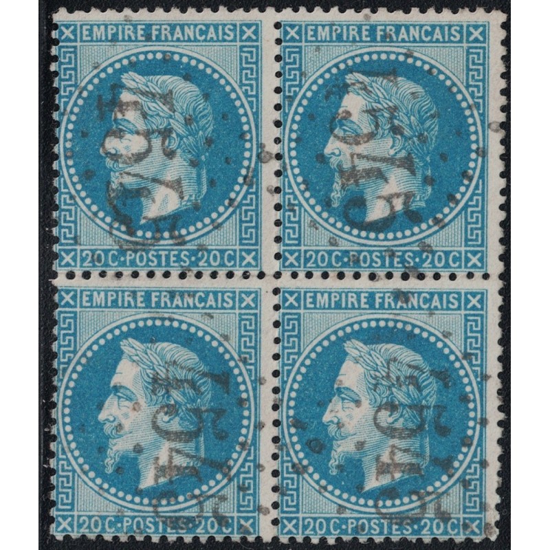 No029B - 20c EMPIRE - BLOC DE 4 - OBLITERATION GC4545 BUREAU SUPPLEMENTAIRE - DANGU - DROME - RARE.