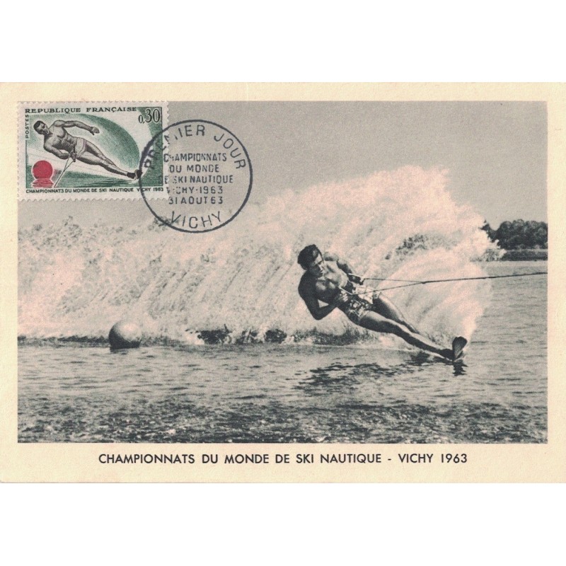 CARTE MAXIMUM -SKI NAUTIQUE - CHAMPIONNAT DU MONDE - VICHY 1963.