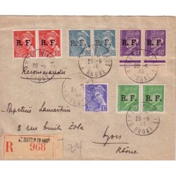 LIBERATION - LYON - LETTRE RECOMMANDEE DE ST MARTIN DU HAUT LE 29-9-1944.