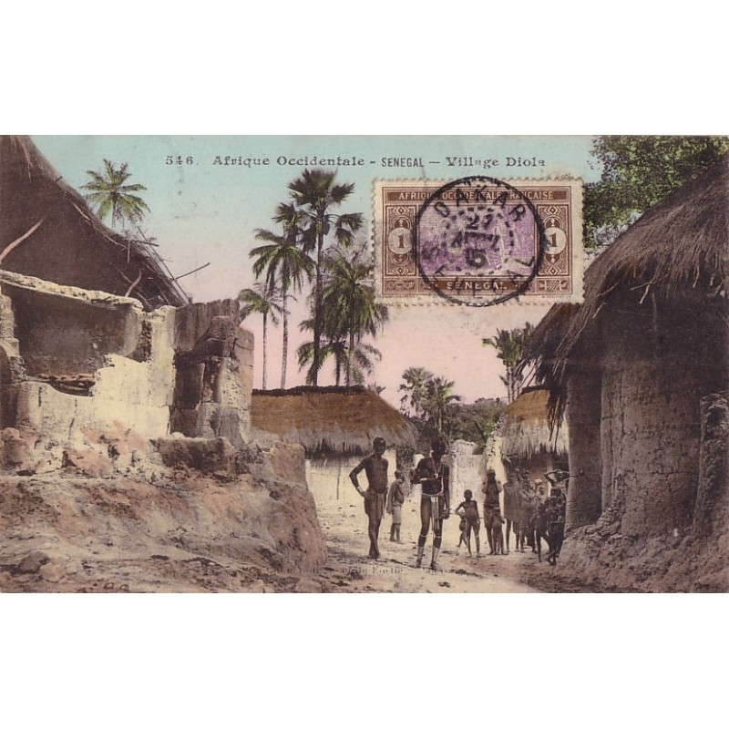SENEGAL - DAKAR - UN VILLAGE DIOLA - 27-4-1915.
