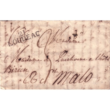 COTES D'ARMOR - 21 LOUDEAC 2-10-1826 + TAXE 3 - POUR ST MALO