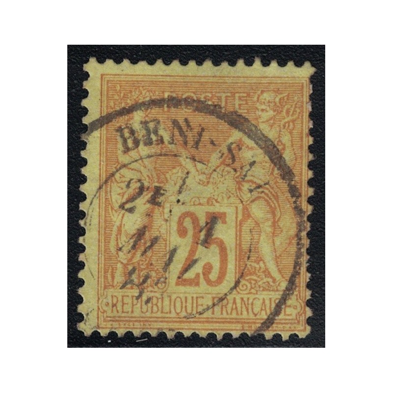 No092 - ALGERIE - BENI-SAF - SAGE - 25c JAUNE - LE 1-5-1882.