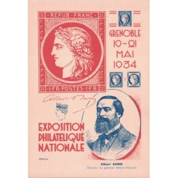 ISERE - GRENOBLE - SEMEUSE - SERIE DE 4 CARTES T.S.C - EXPOSITION PHILATHELIQUE 1934 - RAREMENT PROPOSE