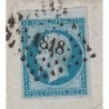 RHONE - LYON - No14Ae - BLEU SUR LILAS - LE 20 MARS 1858 - SIGNATURE BAUDOT ET CALVES.