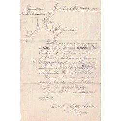 No013 I - EMPIRE - 10c PERCE EN LIGNE - PARIS 4-10-1862 - AVEC TEXTE ET SIGNATURE - COTE 330€ - SIGNATURE CALVES.