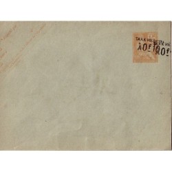MOUCHON - ENVELOPPE - VARIETE DOUBLE SURCHARGE 0F10 - ENVELOPPE FORMAT 122x95mm.