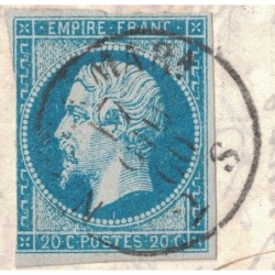 ALPES MARITIMES - NIZZA MARA - No14 OBLITERATION CACHET A DATE SARDE - 17-8-1860.