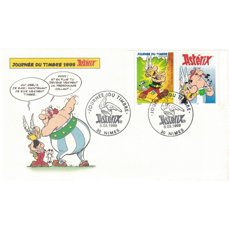 JOURNEE DU TIMBRE 1999 - NIMES - GARD - ASTERIX -ENVELOPPE.