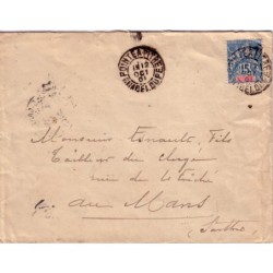 GUADELOUPE - POINTE A PITRE - ENTIER POSTAL 15c TYPE GROUPE - 1-2-1902 - CACHET MARITIME LIGNE D.
