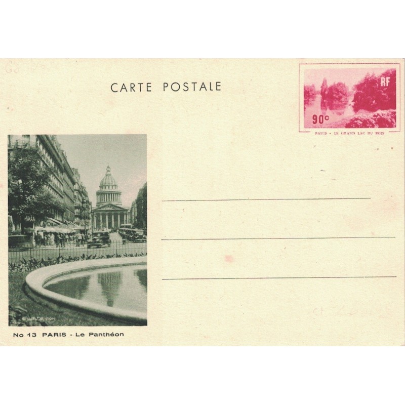 PARIS - ENTIER POSTAL NEUF - LE PANTHEON - COTE 27€50.