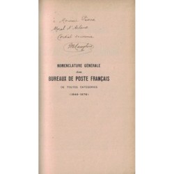 NOMENCLATURE GENERALE DES BUREAUX DE POSTE FRANCAIS -LANGLOIS & VENEZIANI - 1926 - AUTOGRAPHE M.LANGLOIS.