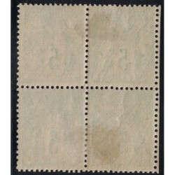 No102 - 5c TYPE SAGE BLOC DE 4 - AVEC TRACE DE CHARNIERE - COTE 70€