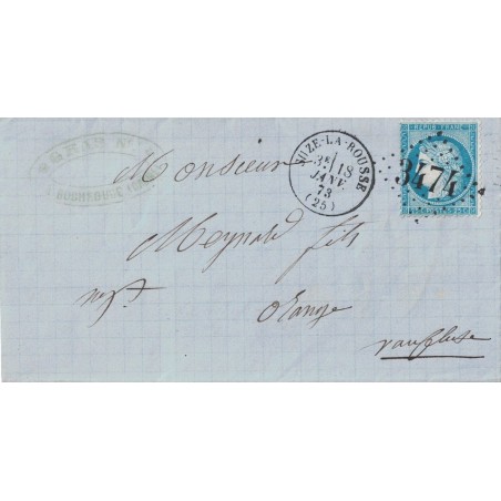 DROME - SUZE LA ROUSSE - NoO60 OBLITERATION GC3474 -SUPERBE - LE 18 JANVIER 1873.