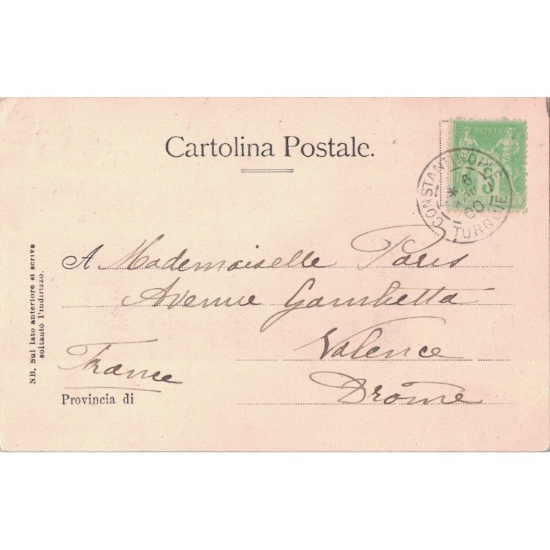 SAGE - No102 - CONSTANTINOPLE - TURQUIE - 6 JANVIER 1900 - CARTE VUE D'ITALIE