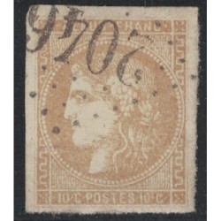 No043B - 10c BISTRE - OBLITERATION GC2046 - LILLE - NORD - COTE 110€ - SUPERBE.