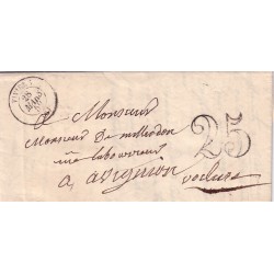 ARDECHE - VIVIERS T15 DU 28-3-1852 + TAXE 25 DT.