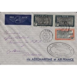 TOGO - LOME-COTONOU - 1ER LIAISON POSTALE AVRIL 1937.
