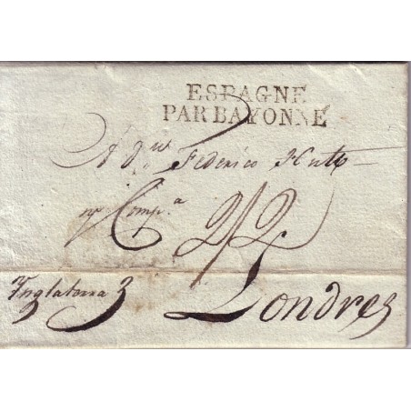 ESPAGNE - PAR BAYONNE - SANTANDER LE 9 MAI 1827.