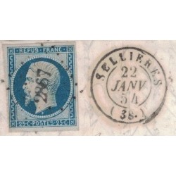 JURA - SELLIERES - REPUBLIQUE - N°10 - LE 22 JANVIER 1854.