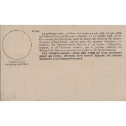DEPECHE-REPONSE - AFFRANCHISSEMENT No20 - DESTINEE AU REPONSE PAR PIGEONS POUR PARIS.