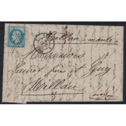 BALLON MONTE - L'ARMAND-BARBES - AFFRANCHISSEMENT EMPIRE No29 ETOILE PLEINE - LE 9 OCTOBRE 1870.