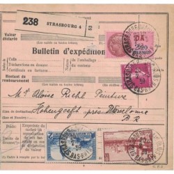 BAS-RHIN - STRASBOURG - BULLETIN D'EXPEDITION - BEL AFFRANCHISSEMENT 2-3-1939.