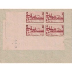 VAUCLUSE - AVIGNON - BLOC DE 4 COIN DATE - SUR ENVELOPPE - 4-8-1938.
