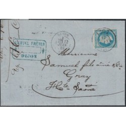 COTE D'OR - EMPIRE No29 OBLITERATION BUREAU DE PASSE 1307 - 12 JUIN 1859
