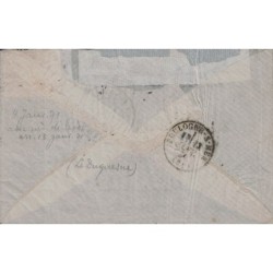 BALLON MONTE - LE DUQUESNE - CERES SIEGE No37 ETOILE PLEINE - POUR BOULOGNE SUR MER - LE 4 JANVIER 1871.