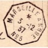 SEMEUSE - MARSEILLE A KOBE No3 3-12-1937 - AFFRANCHISSEMENT A 45c.