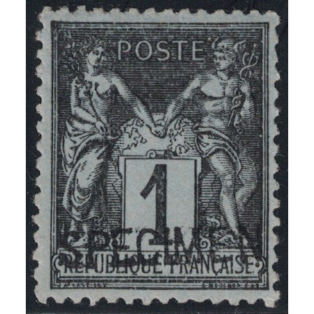 No083g - 1c SAGE - SURCHARGE SPECIMEN - SIGNATURE CALVES - NEUF TRACE DE CHARNIERE - COTE 600€.