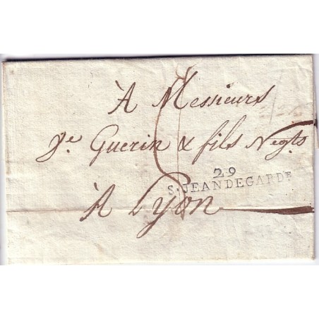 GARD - S.JEAN DE GARDE - DU 4 MARS 1797 + TAXE 8.