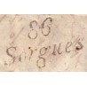 VAUCLUSE - SORGUES - 86 - CURSIVE DU 5 OCTOBRE 1841.