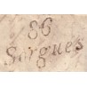 VAUCLUSE - SORGUES - 86 - CURSIVE DU 5 OCTOBRE 1841.