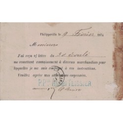 ALGERIE - PHILIPPEVILLE - CARTE PRECURSEUR AVEC REPIQUAGE PRIVE - No59 CERES OBLITERATION GC5055