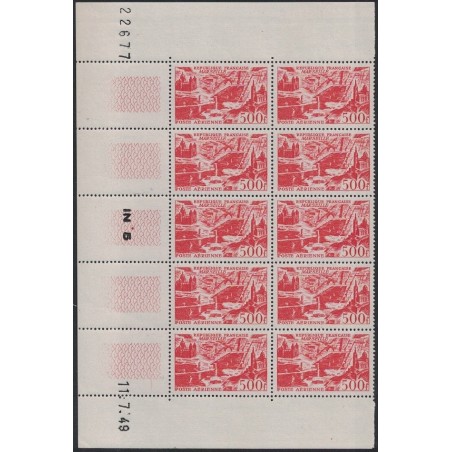 PA No027 - VUE DE MARSEILLE - BLOC DE 10 NEUF** - AVEC COIN DATE - COTE 770€.